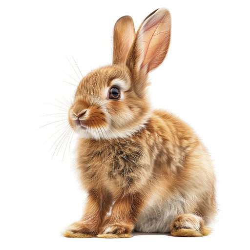 Realistic illustration of cute rabbit on white background