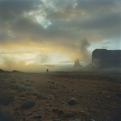 Monument Valley in stormy sunset