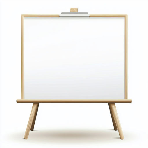 3D white board on realistic white background, isolated clipart