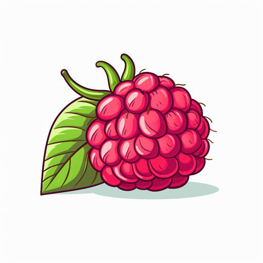 Raspberry clipart in Minimalist style, on white background
