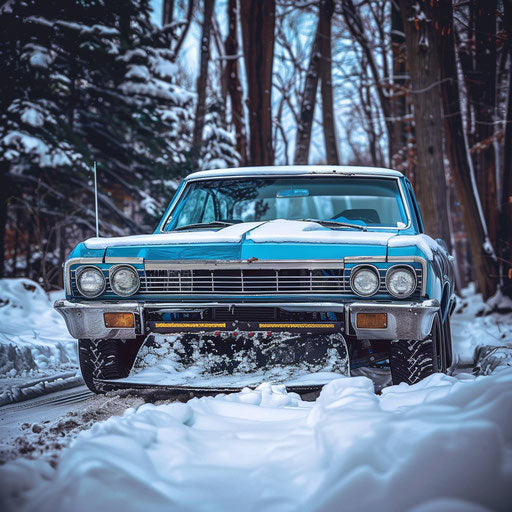 Snowy adventure with customized 1967 Chevy Bel Air