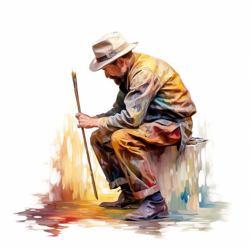 Body clipart in the style of Oil painting