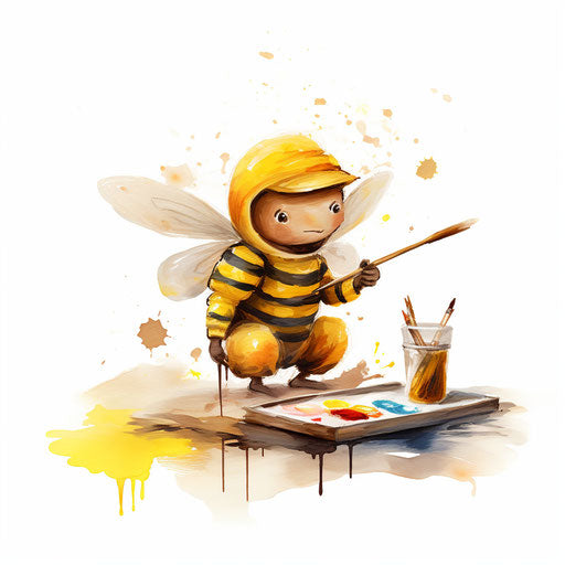 Illustration of a spelling bee competition in oil painting style