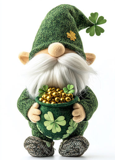 Leprechaun with Gold and Shamrocks