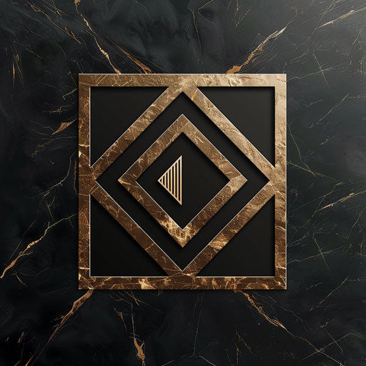 Luxury high-end logo for a clothing brand on black and gold background