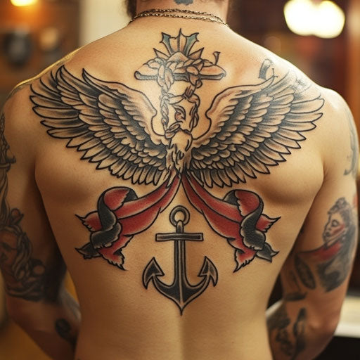 Dynamic Wings Tattoo On Back Tattoo Flash