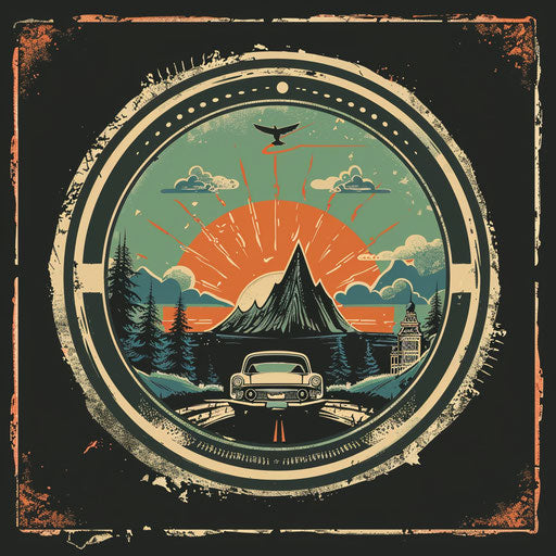 Vintage badge creative logo design with a retro background, nostalgic elements