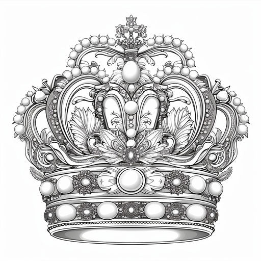 Elaborate queen's crown with pearls and detailed ornaments