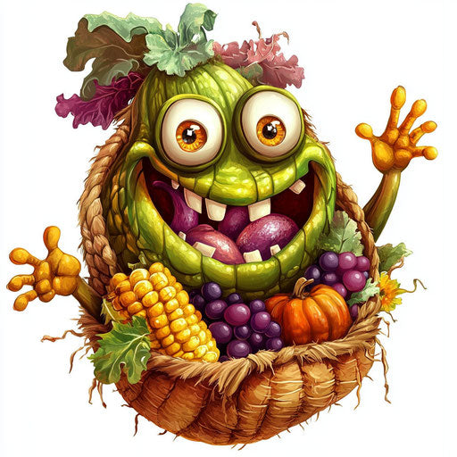 Essential Cornucopia Caricature Clipart for Modern Marketing