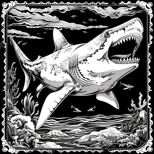 Prehistoric shark in an ancient ocean