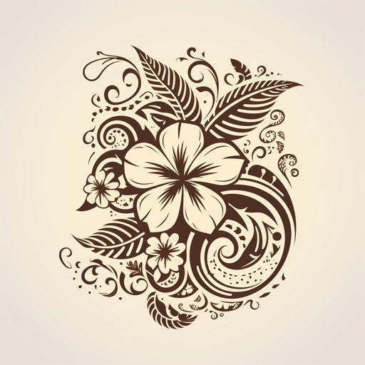 Tribal tattoo of digital design, flower and nature motif