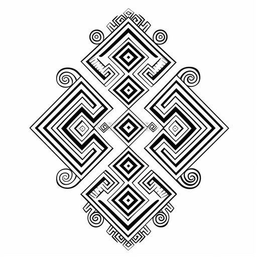 Classic Greek motif in single line on white background