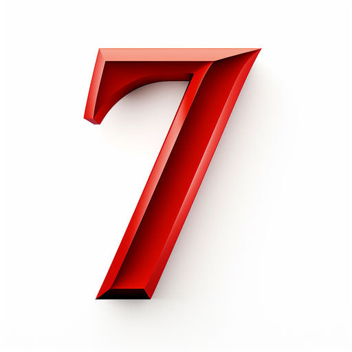 Number 7 clipart in Minimalist style on white background