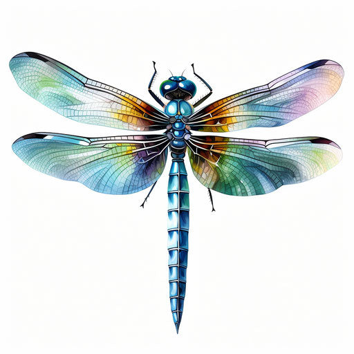 Dragonfly clipart in the style of Oil painting, on a white background
