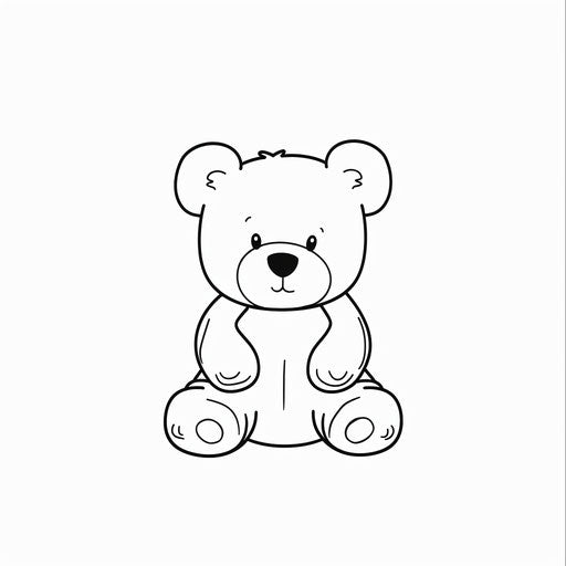 Minimalist teddy bear in line art style