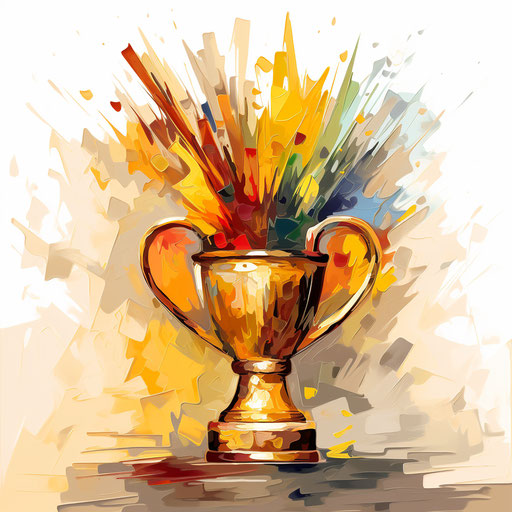 Award clipart in the style of Impressionistic Art, on white background