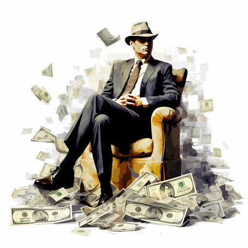 Chiaroscuro Art: Money clipart on white background