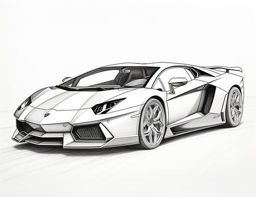Lamborghini coloring pages and activities, luminous shadowing