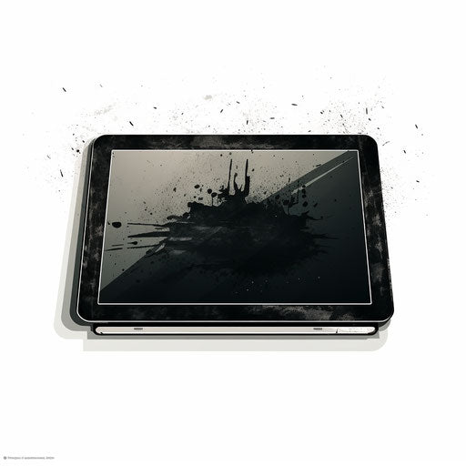 Tablet clipart in the style of Chiaroscuro Art, on a white background