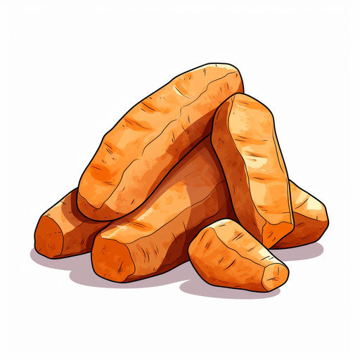 Tuber clipart in the style of Minimalist, on a white background