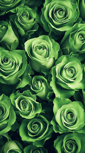 Green rose pattern, high definition photography, mobile wallpaper