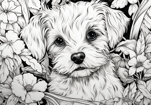 Cute puppies coloring dog drawings coloring animals