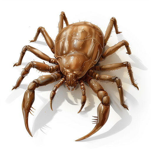 Realistic tick illustration on flat white background