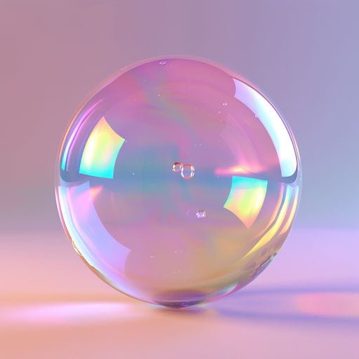 Realistic illustration of a popped bubble with random flat background