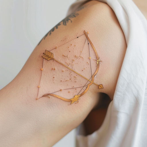 Artistic depiction of Sagittarius constellation in gold