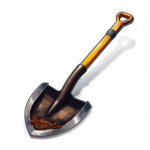Shovel clipart in photorealistic style
