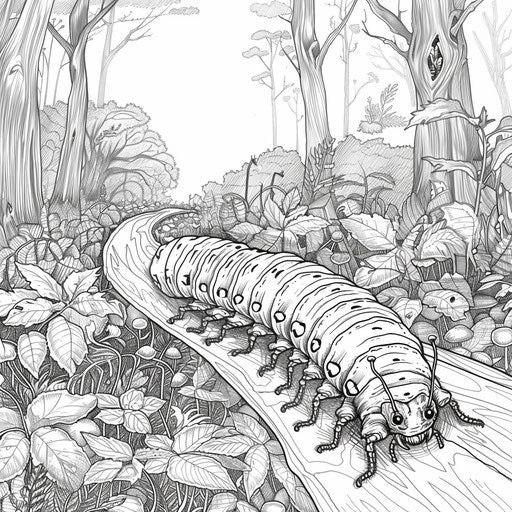 Caterpillar in the forest