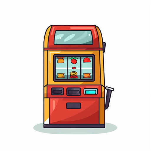 Minimalist style slot machine clipart on white background
