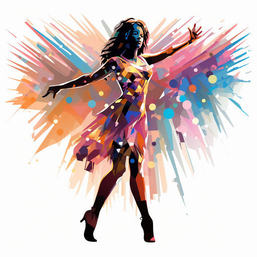 Disco in Chiaroscuro Style on White Background