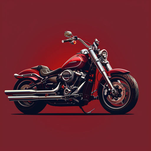 Photorealistic motor clipart on rich burgundy background