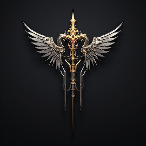 black and white arrow and sling wing design, antichrist style sanctuary #screenshotsaturday