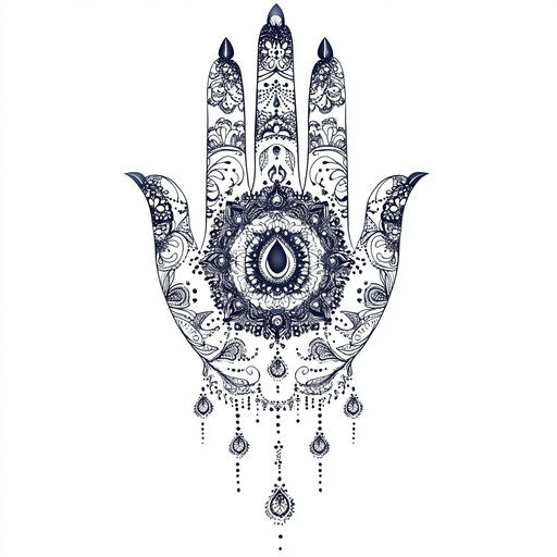 Delicate mandala with lace and filigree on white background