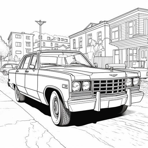 Free printable police car coloring pages for 4 year olds, gritty urban realism, 1970s