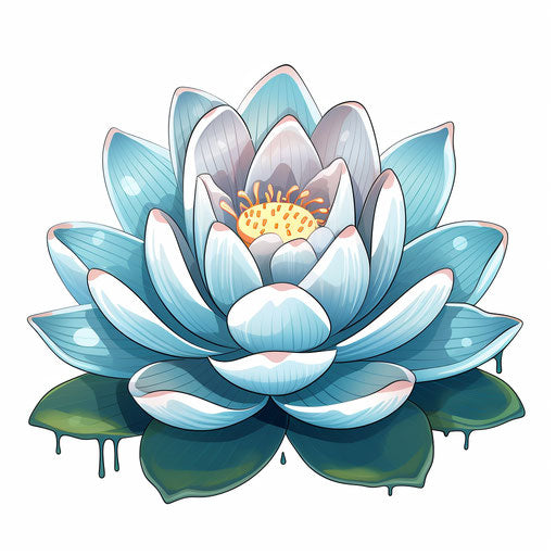 Lotus flower clipart in the style of Chiaroscuro Art, on white background