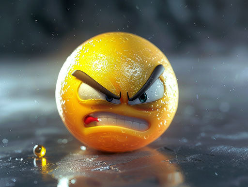 Angry yellow emotic with red face, cartoon characters png clipart, made of all of the above style, capturing suburban ennui, light blue and black, havencore, flickr, gritty elegance, blink-and-you-miss-it detail 4:3