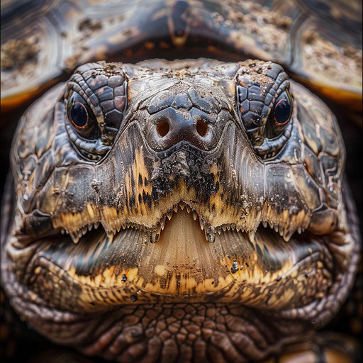 Sharp beak of a snapping turtle