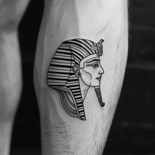 Bold monochrome outline of pharaoh profile