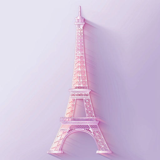 Illustrated tower on lavender background with realistic shine