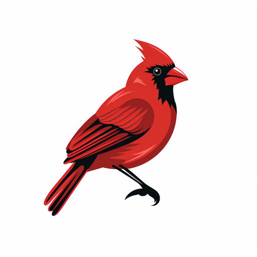 Minimalist style cardinal clip art on white background
