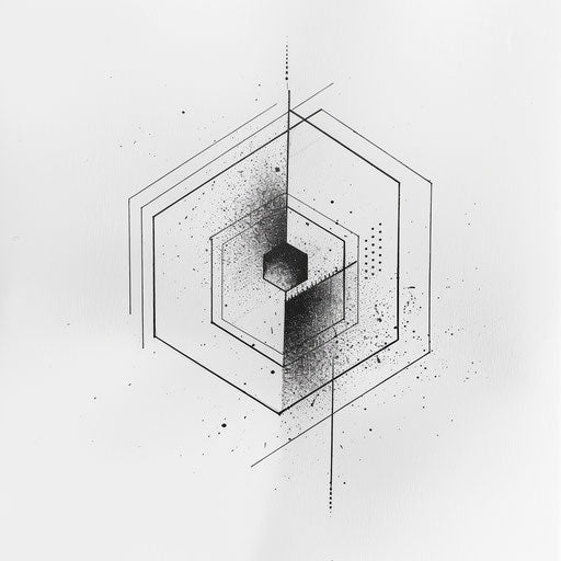Geometric minimalist design of the hexagon