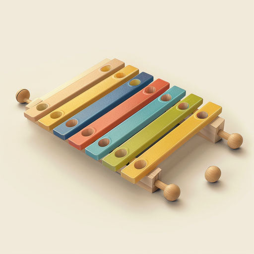 Xylophone clipart on flat cream background