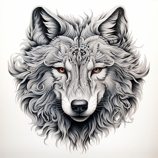 Black and white wolf animal coloring pages for adults