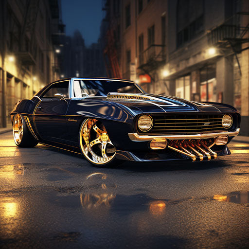 Classic Chevrolet Camaro lowrider with hydraulics