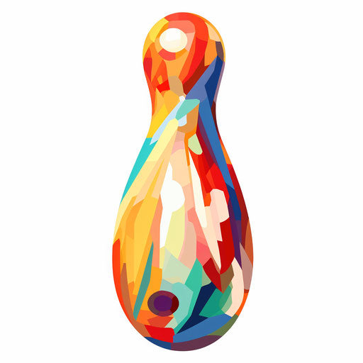 Bowling pin clipart in the style of Impressionistic Art, on a white background