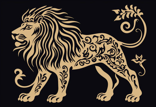 Zodiac sign lion with person, feminine sticker art style