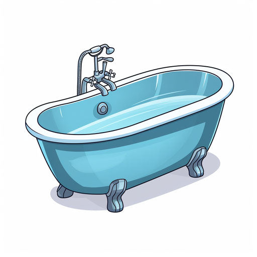 Minimalist illustration of a tub on white background